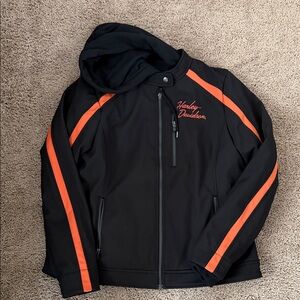 Harley-Davidson Black Jacket with Orange Racing Stripes